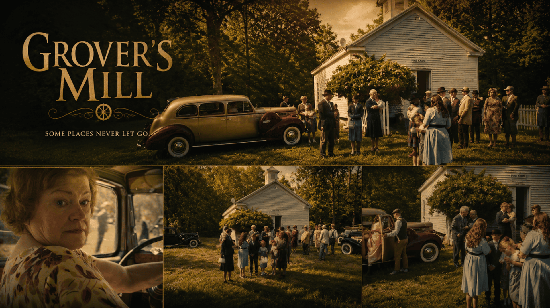 Grover's Mill onset collage featuring Erika Strecker's production design work